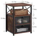 VECELO Night Stand, End Side Table with Storage Space and Door,Modern Nightstand