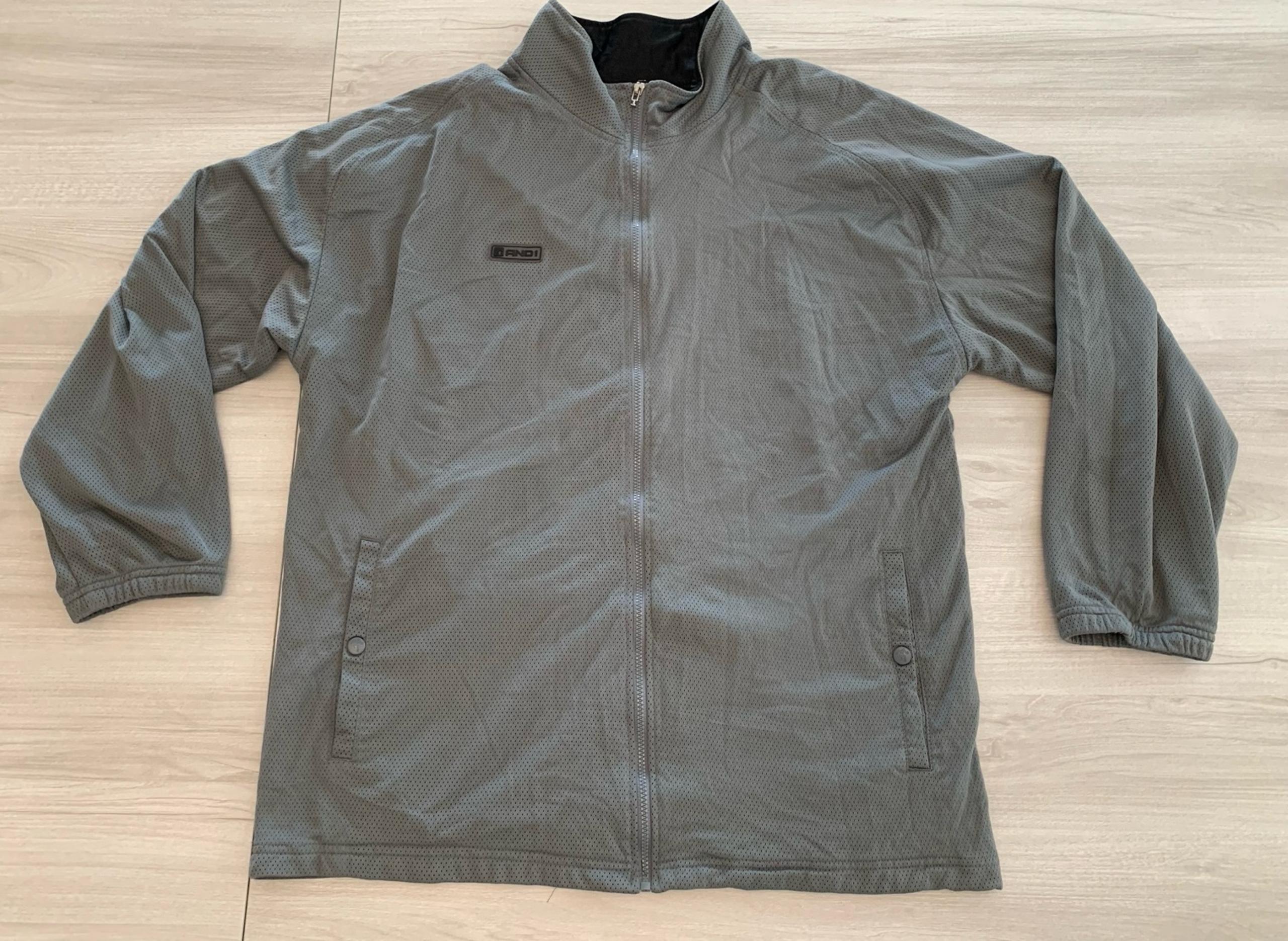 AND1 Men’s Activewear Full Zip Mesh Sweater Jacket Size 2XL Gray