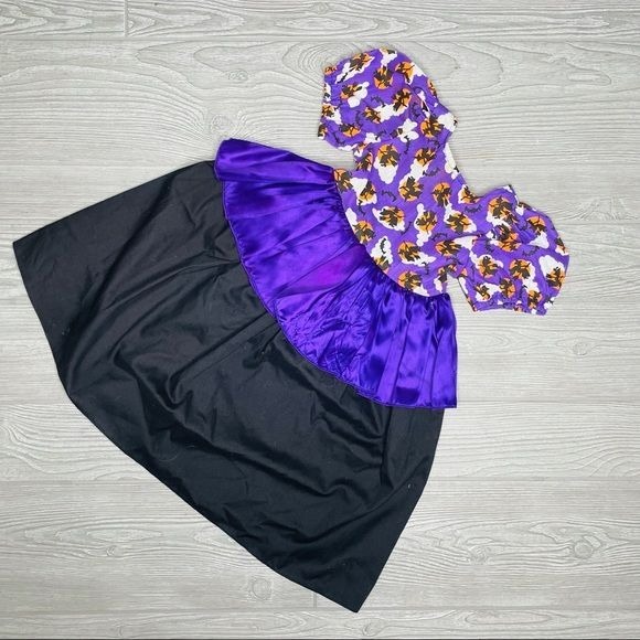 Julie Tennant Halloween baby witch costume dress silk purple detail xs toddler