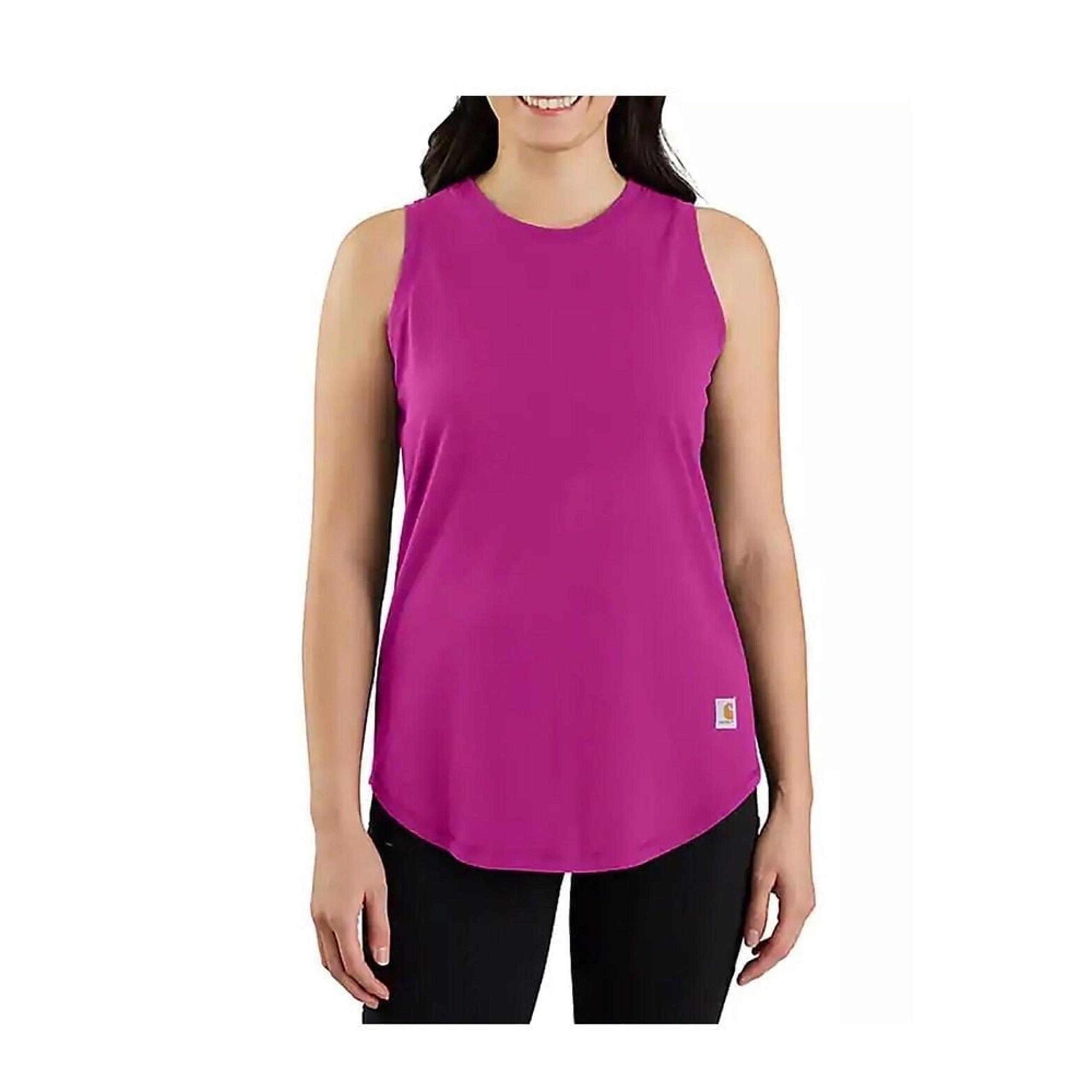 CARHARTT WOMENS FORCE RELAXED FIT MIDWEIGHT TANKTOP MAGENTA SIZE M (8-10) NWT