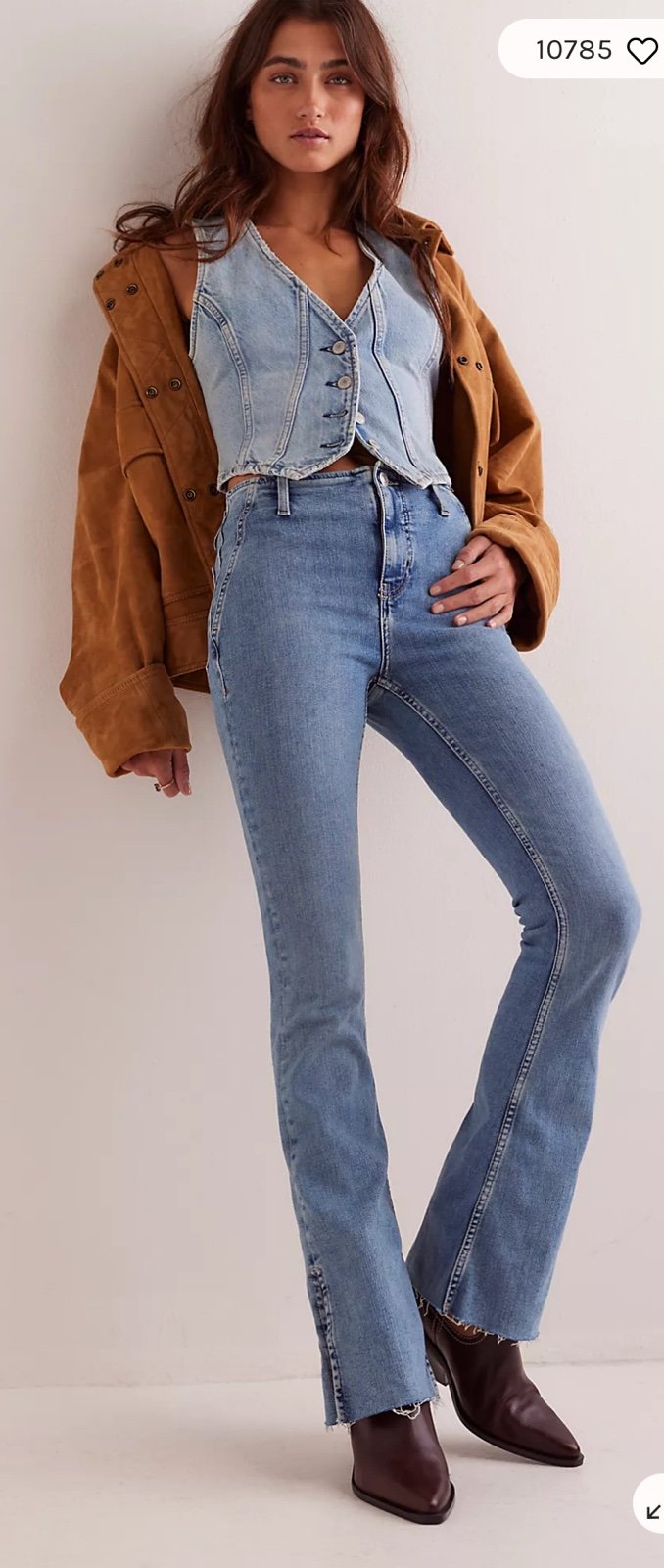 NWOT Free People We The Free Level Up Slit Slim Flare Jeans Size 27