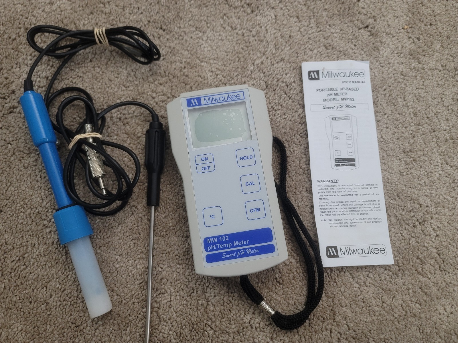 Milwaukee MW102 PH and Temperature Meter