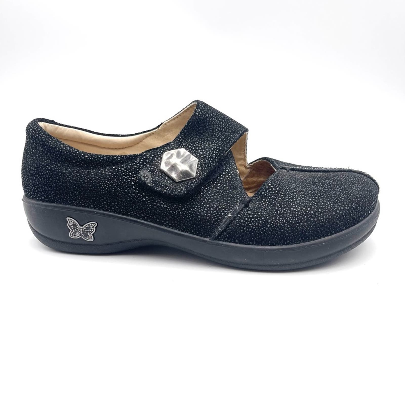 Alegria Kaitlyn Night Gleam women's black leather Mary Jane size 9