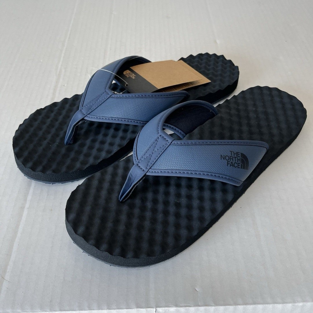 The North Face Mens Base Camp Flip-Flop Il Shady Blue/Urban Navy Thongs Size 13