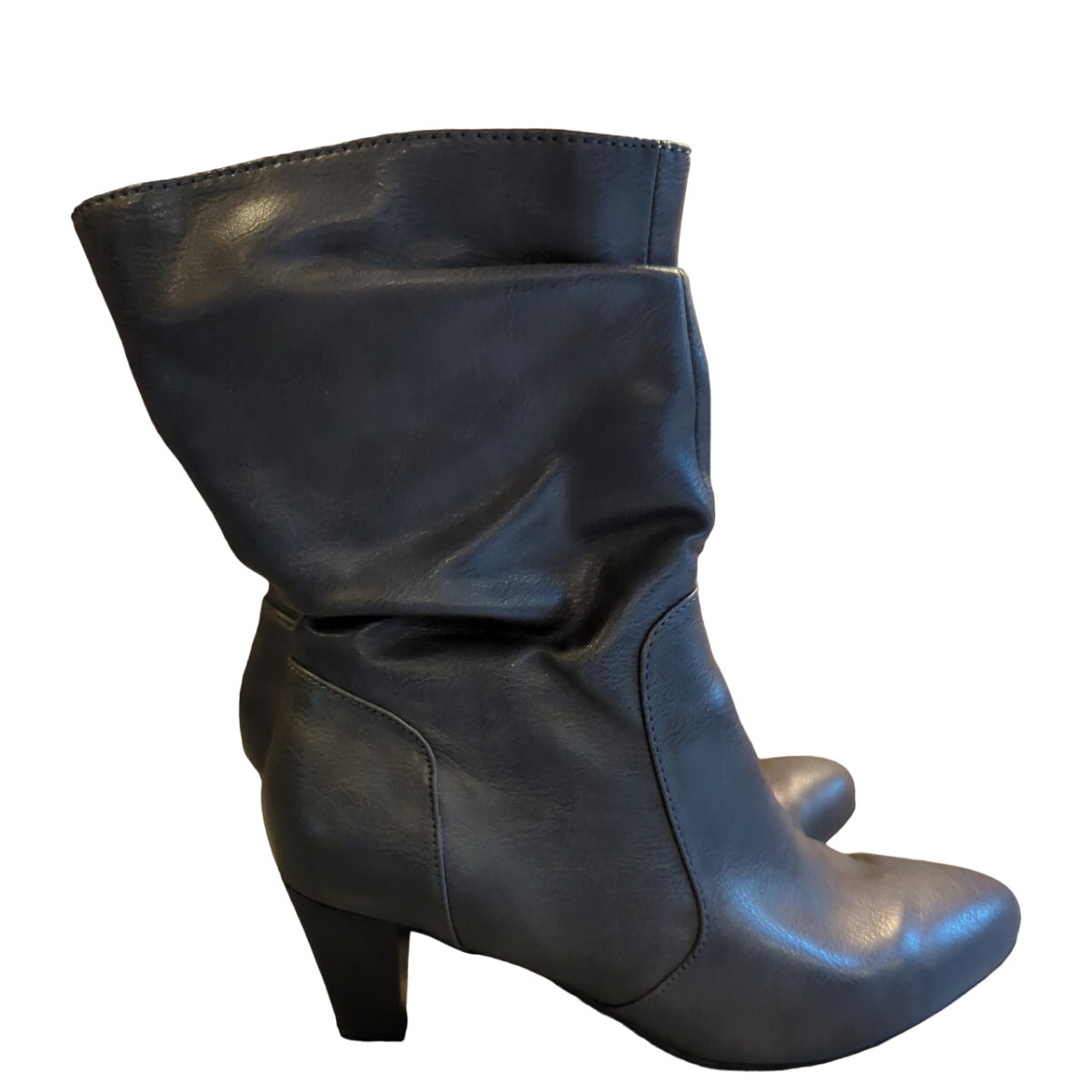 Rialto Stanley Side Zip Dark Grey 2.5 inch Heeled Boots Women's Size 8.5W NEW