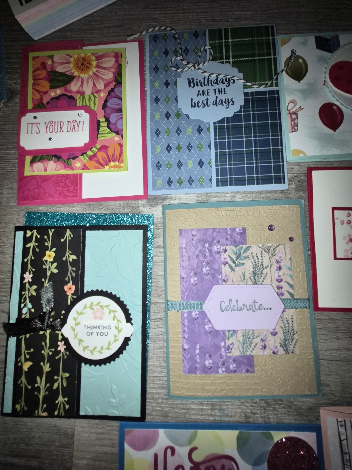 My up year old mother's hand made cards.