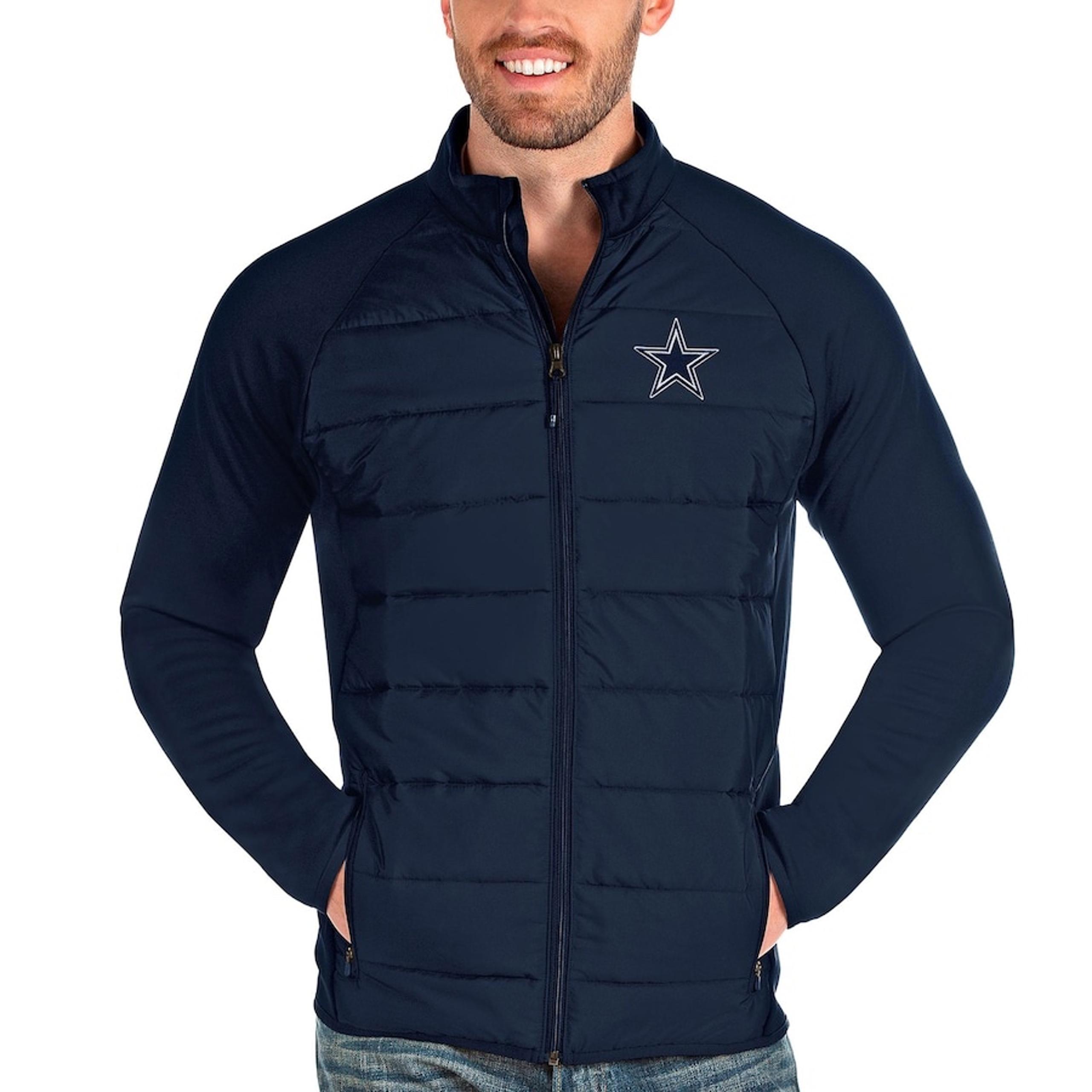 Men's Antigua Navy Dallas Cowboys Altitude Quilted Full-Zip Jacket