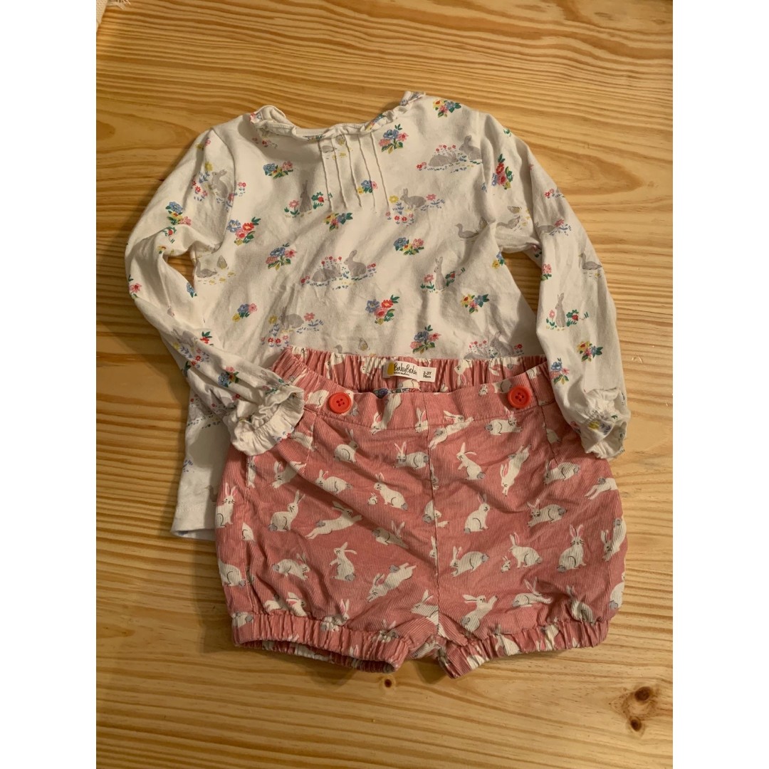 Baby Boden Bunny Cord Bloomers with top Easter