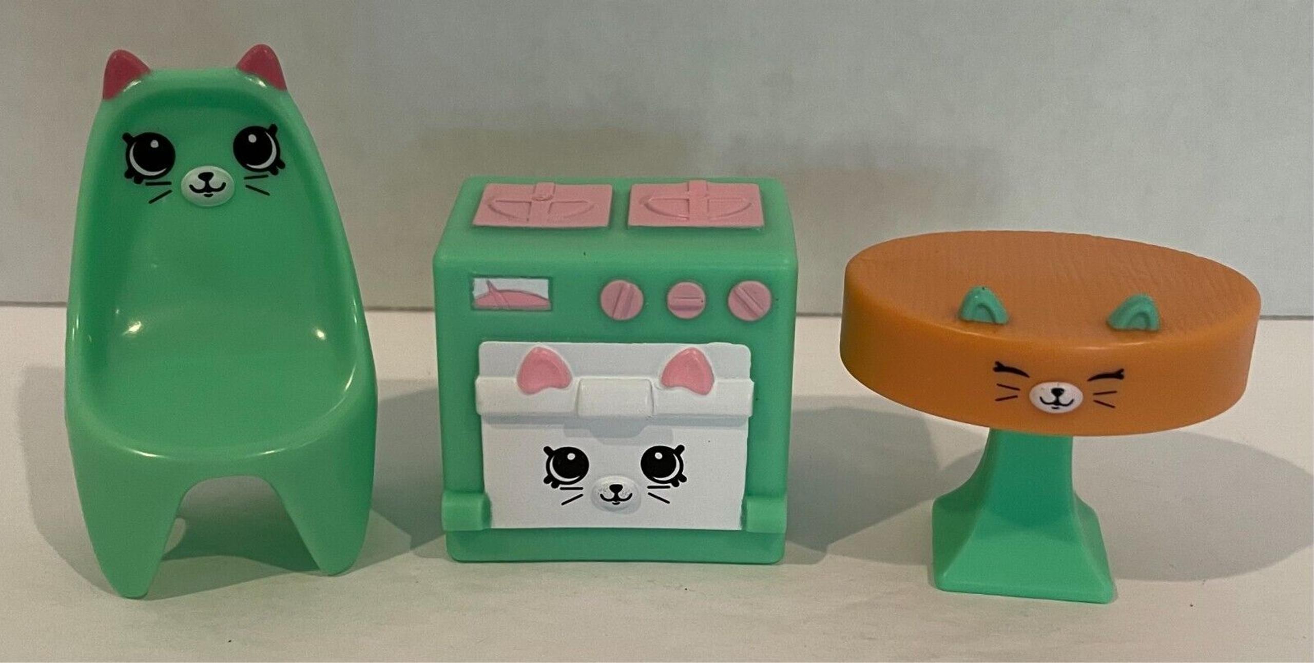 McDonalds Shopkins Toys Green Cat Chair Oven Table