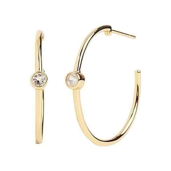 Marrin Costello Mystique Gold & Topaz Hoop Earrings NWT
