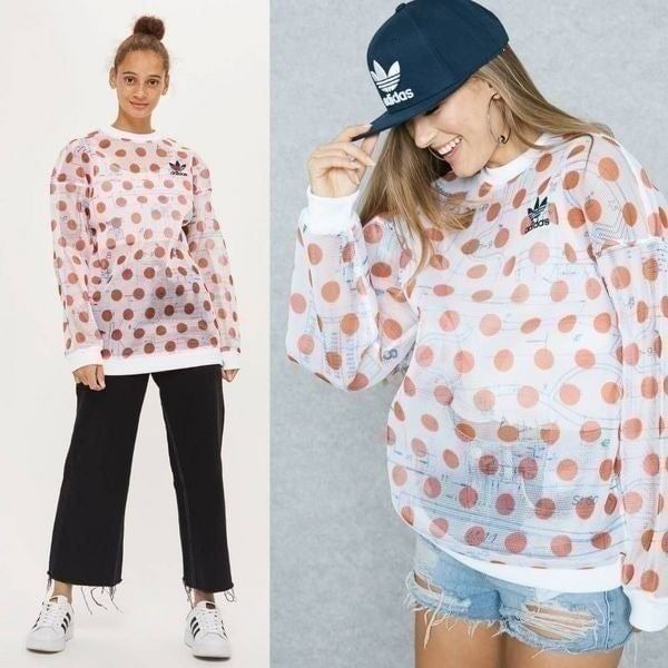 Adidas Originals Osaka Spotted Meshed Graphic Long Sweatshirt S
