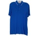 NWOT TED BAKER Polo Shirt Men 3 Royal Blue Geo Print Logo 3 Button Cotton Modal