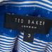 NWOT TED BAKER Polo Shirt Men 3 Royal Blue Geo Print Logo 3 Button Cotton Modal