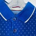 NWOT TED BAKER Polo Shirt Men 3 Royal Blue Geo Print Logo 3 Button Cotton Modal