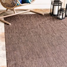 9' x 12' Feet Solid Brown Modern Geometric Outdoor Area Rug