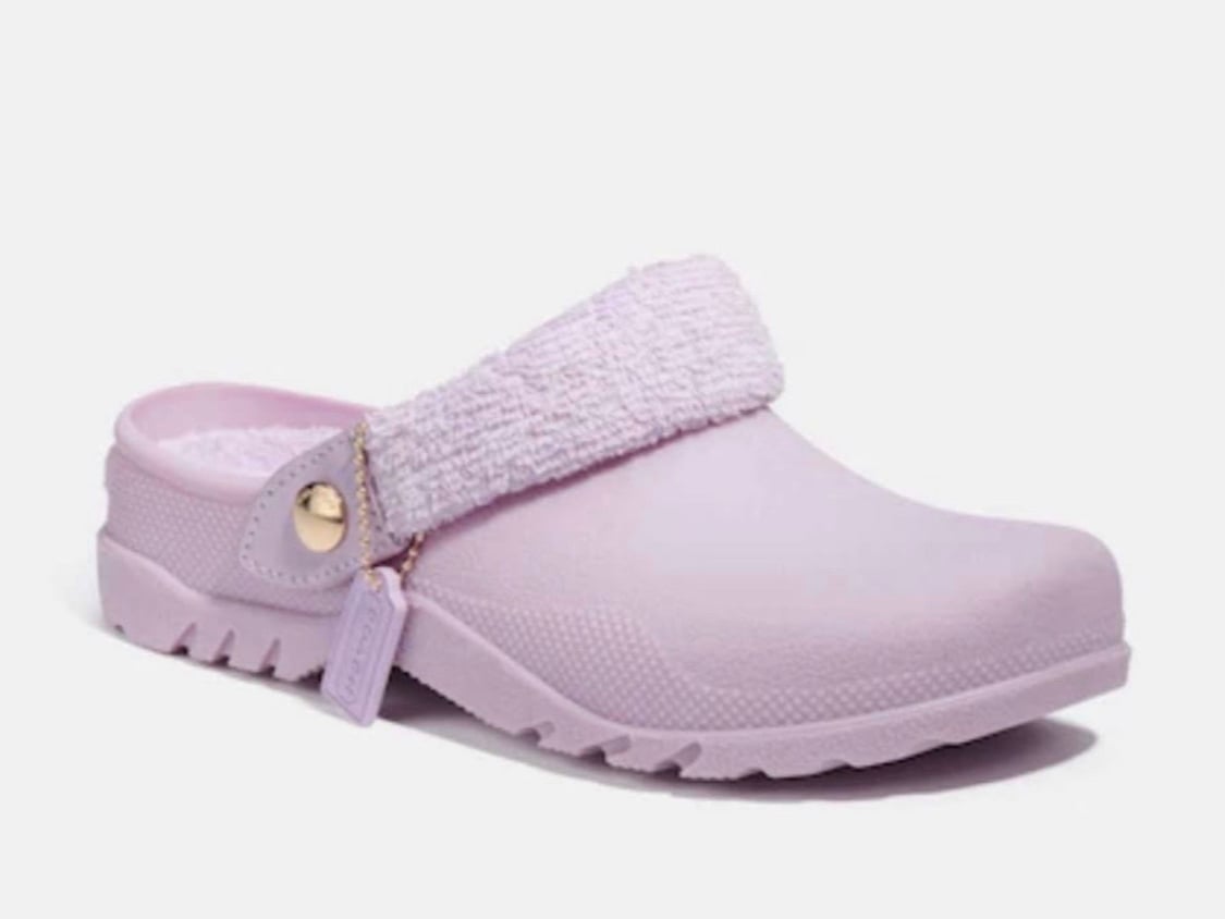 Coach Lola Terry purple clogs shoes NEW