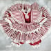 Vintage Lace Full Circle Pinafore Dress Bloomer Set Red Stripe Holiday Twirl
