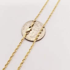 10k Gold 2mm Rope Chain Necklace 24 Inch