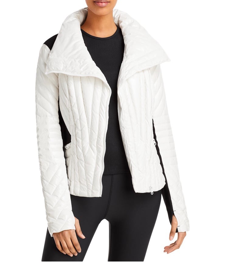 Blanc Noir motion paneled down puffer lightweight jacket Black/white size small