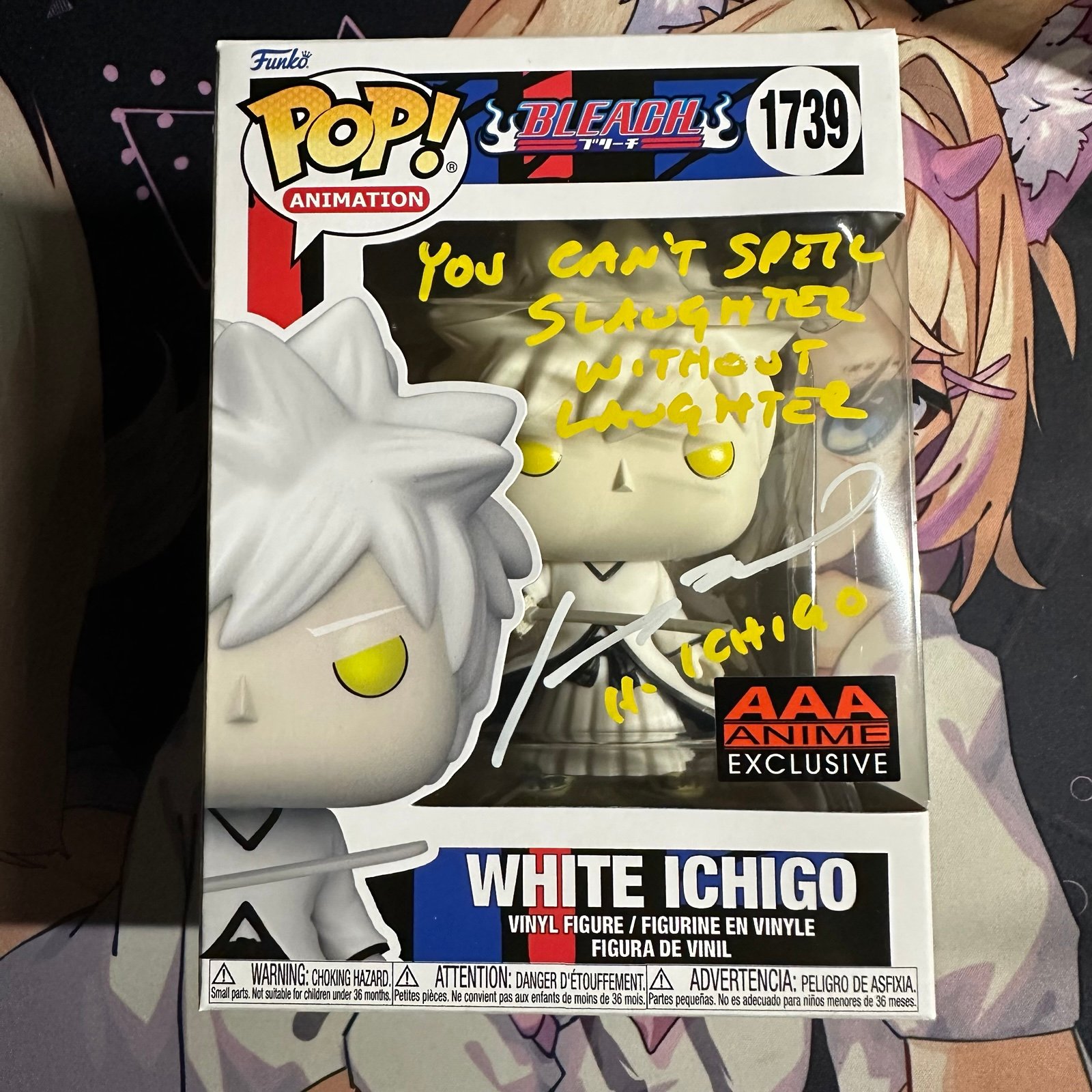 White Ichigo Funko Pop Signed by Johnny Youg Bosch w/soft protector