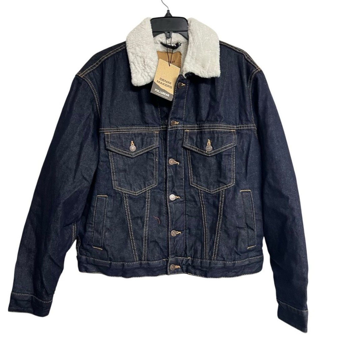 New Pull & Bear Denim Jacket With Faux Fur Collar