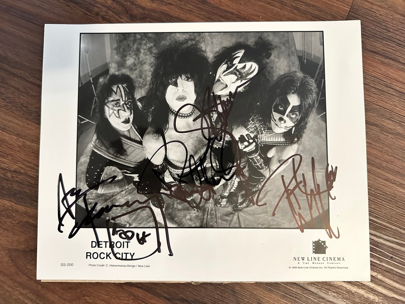 Vintage Original 1999 KISS Autographed Detroit Rock City 8x10 Original Members