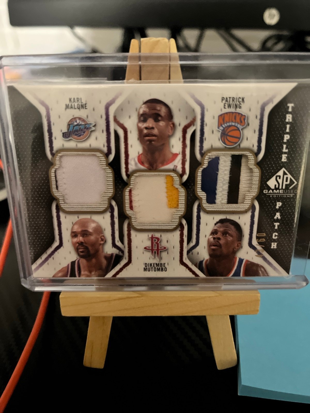 Triple Patch Karl Malone, Patrick Ewing, Dikembe Mutombo
