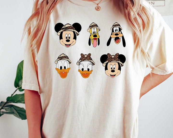 Disney Animal Kingdom Safari Shirt Jungle Expedition Tee Mickey Minnie Group Mat