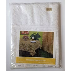Vintage 1970's Raschel Floral Lace Tablecloth 70 by 90 JC Pennys Fashion Manor