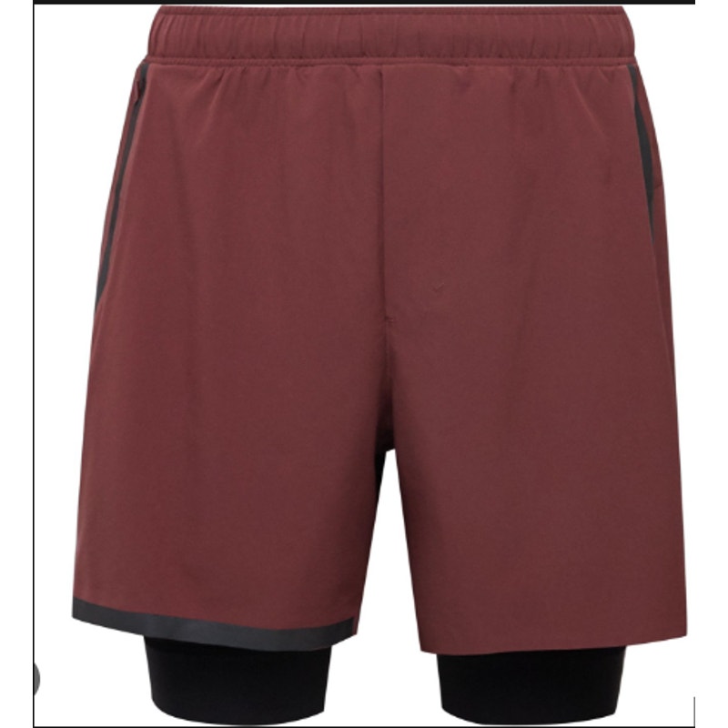 LULULEMON Surge Short Lined Medium 6 Maroon Red Black Reflective Running