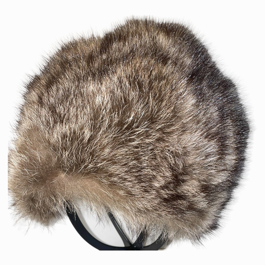 Vintage Raccoon Fur hat by Furs of Kiszely McClean VA EUC