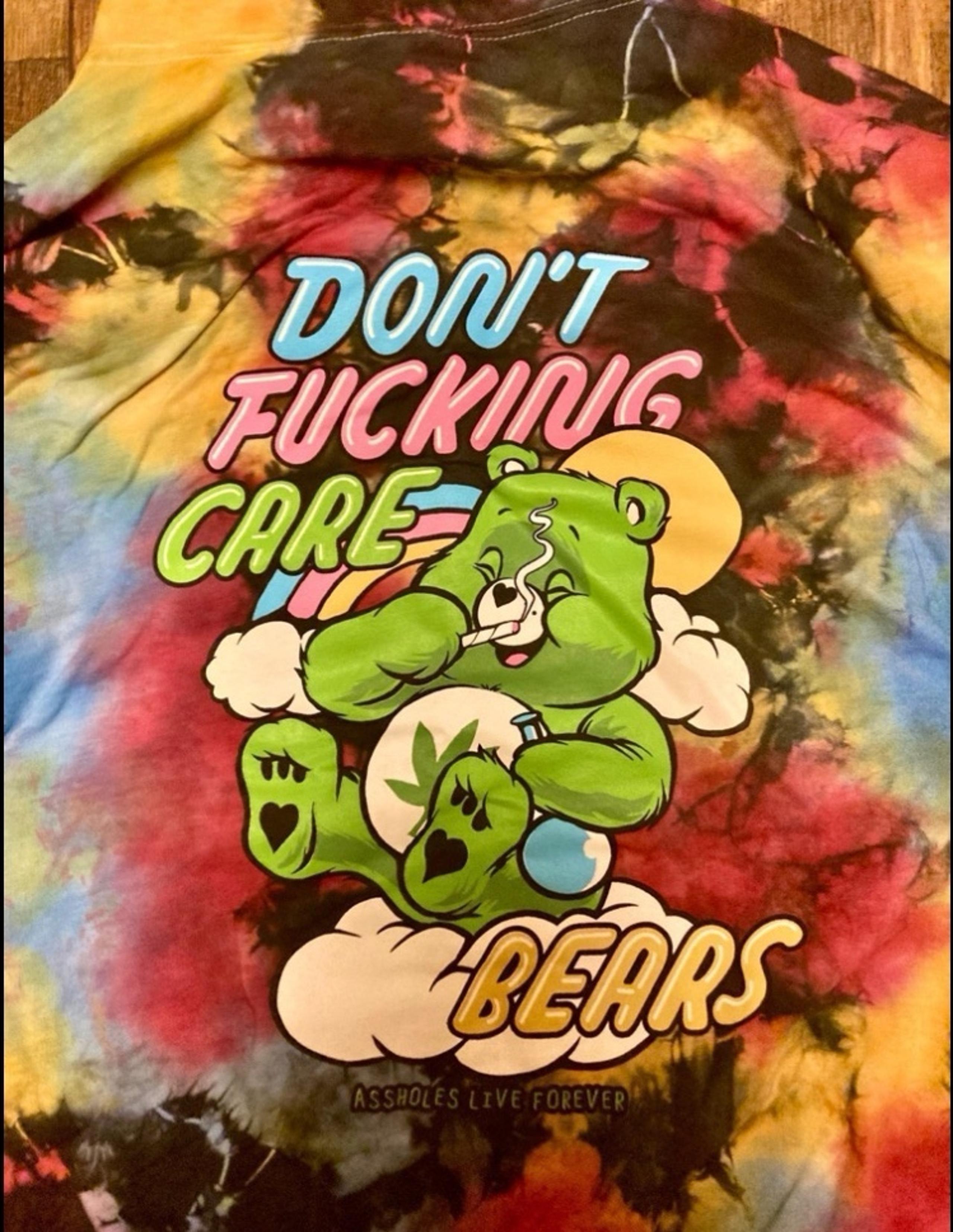 BRAND NEW Assholes Live Forever Tie Dye “DON’T F*CKING CARE BEARS” hoodie 2XL