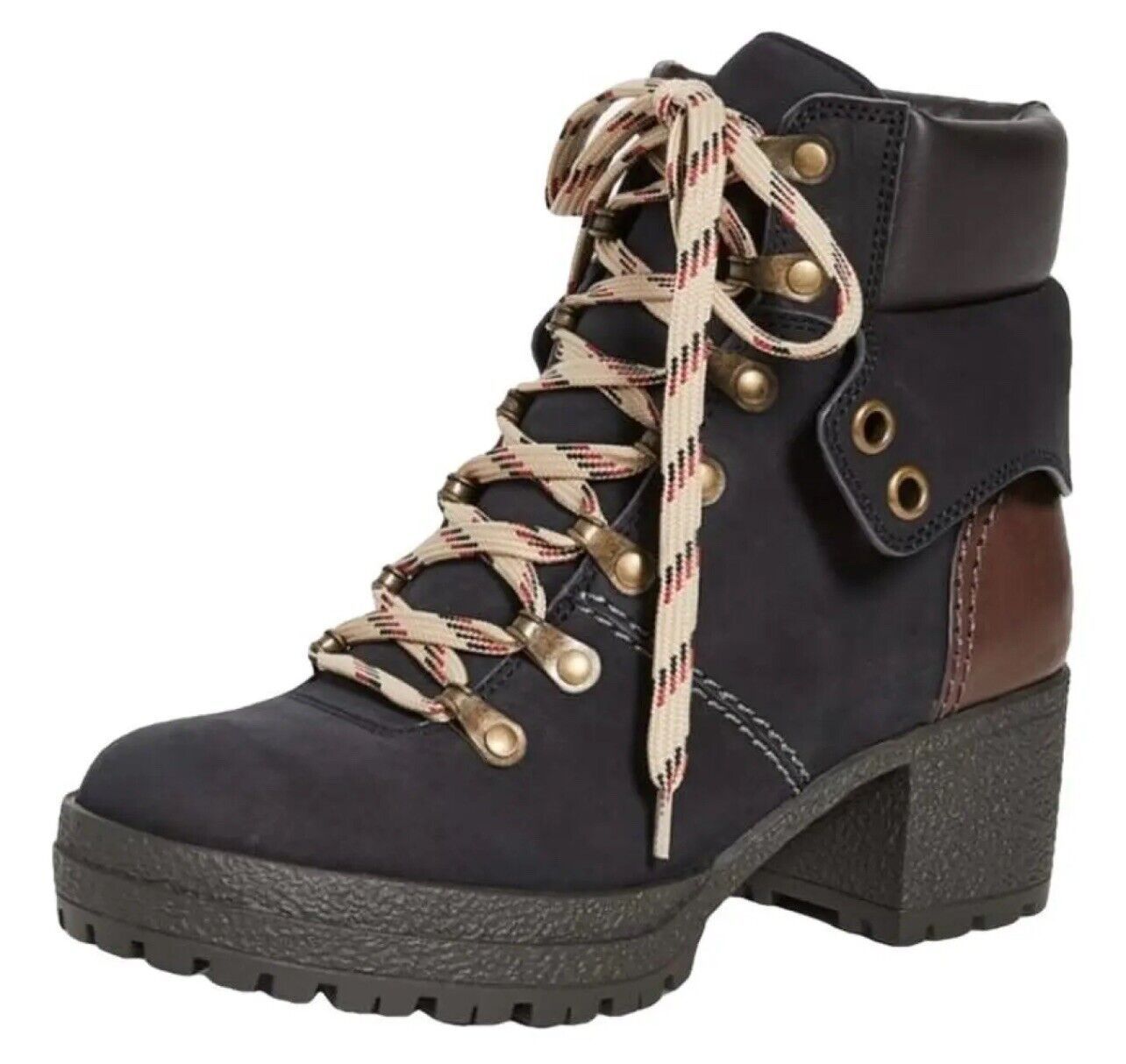 See By Chloe Eileen Mid Heel Hiking Boot In Nero Sz 37 New