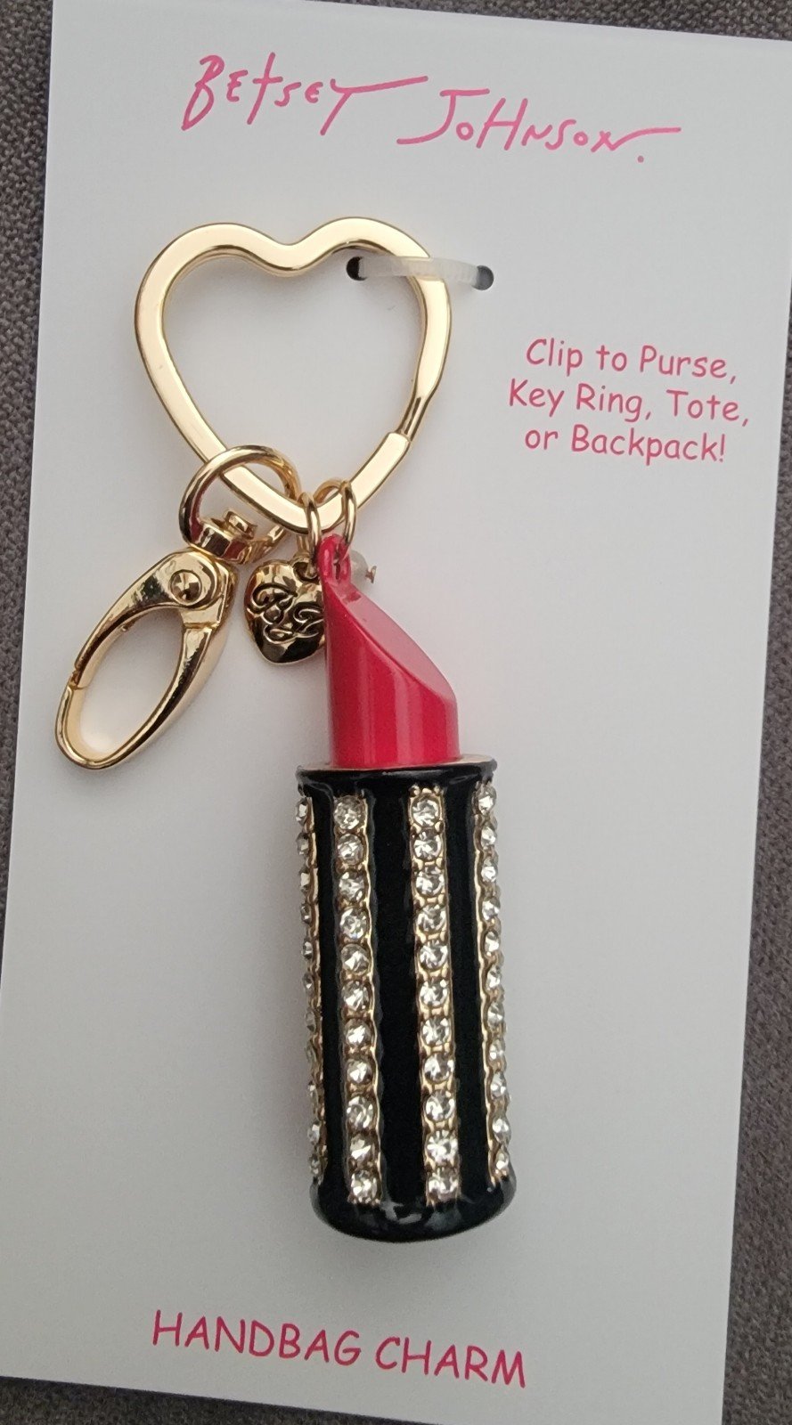 Betsey johnson lipstick bag charm