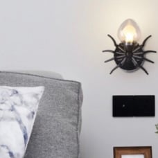 Gothic Industrial Metal Spider light sconce