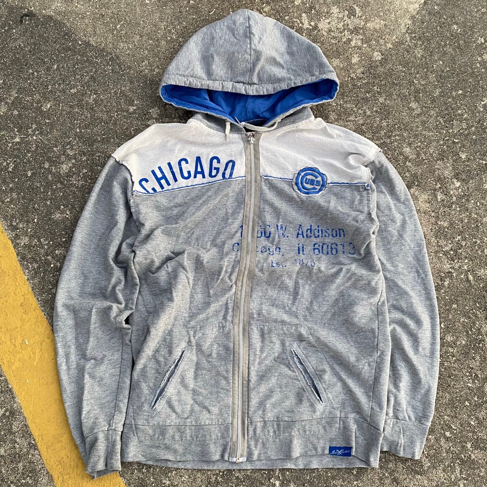 Y2K 2000s Style Graphic Hoodie Baggy Streetwear Grunge Skater Large Men’s Gray