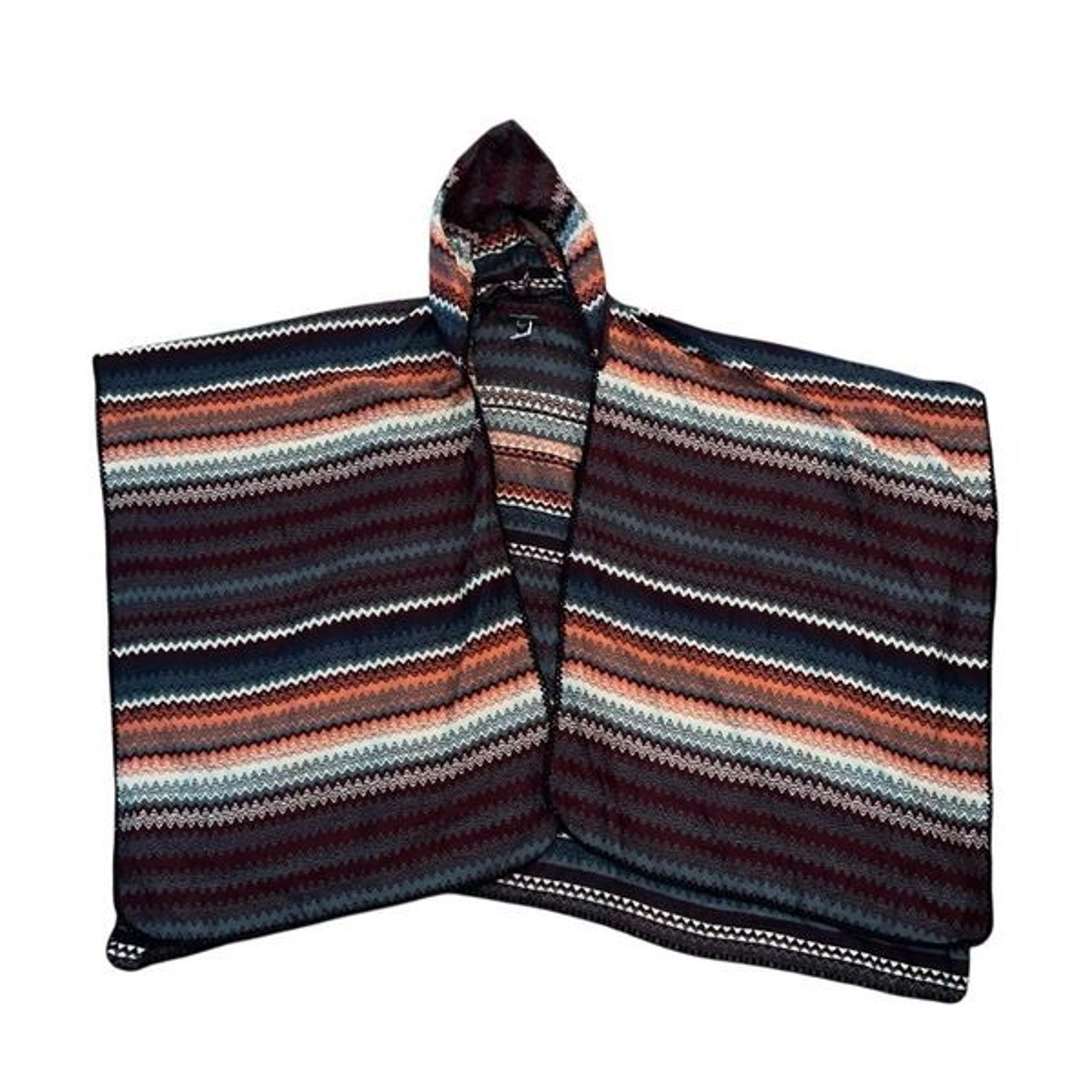 MARC NEW YORK Multi Color Hooded Cape Ruana One Size