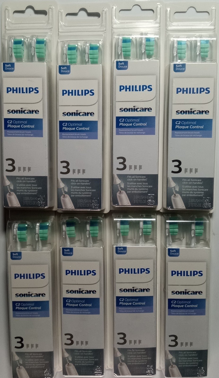 Lot of 8 Philips Sonicare c2 3ct brush replacement