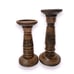 Pillar Chunky Carved Candlestick Pair