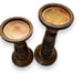 Pillar Chunky Carved Candlestick Pair