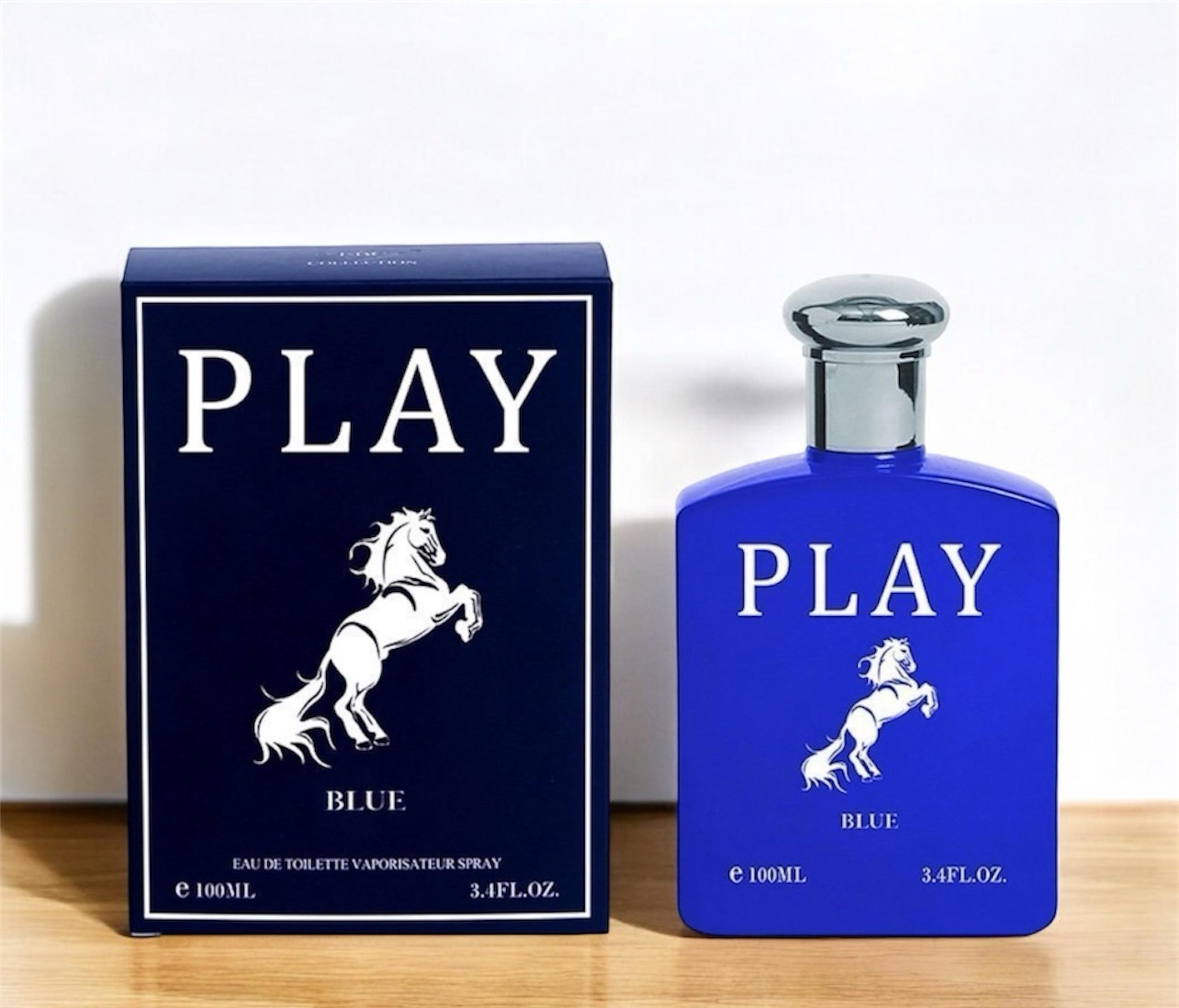 Long Lasting Play Blue For Men (Inspired By Polo Blue) 3.4 OZ/100 ML, Natural Sp