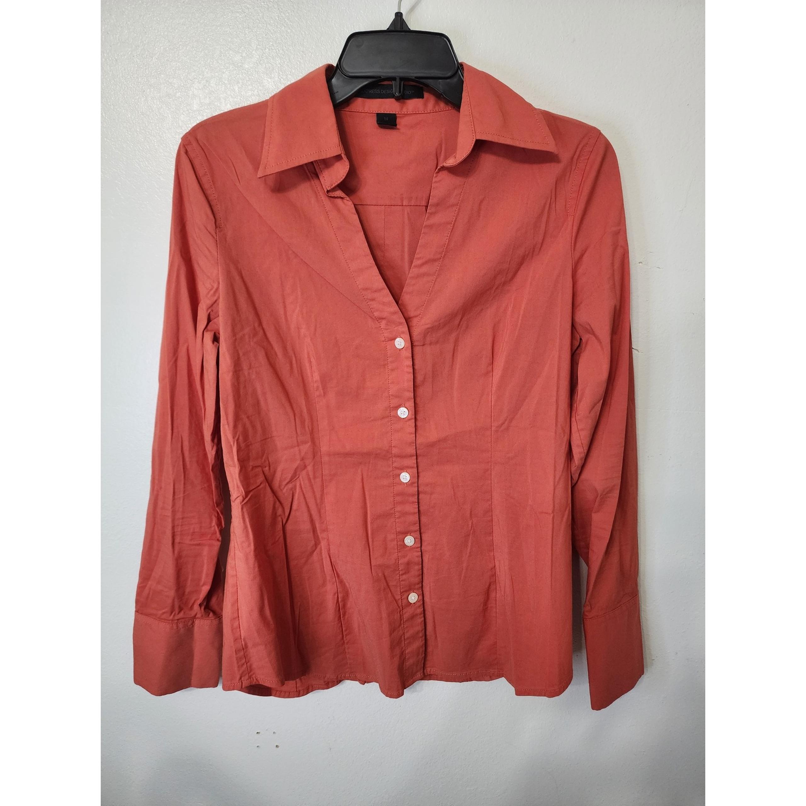 Express Design Studio Button Down Top Long Sleeve Career Blouse M