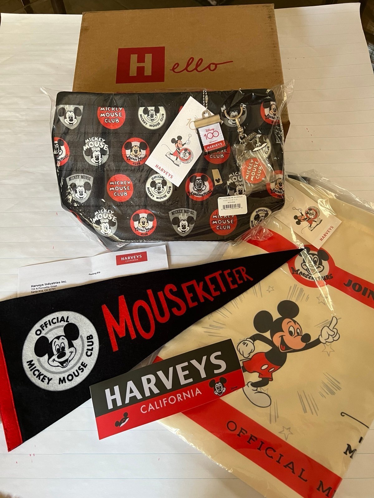 Harvey’s Mickey Mouse Club Harvey’s mini backpack, dust cover, GWP