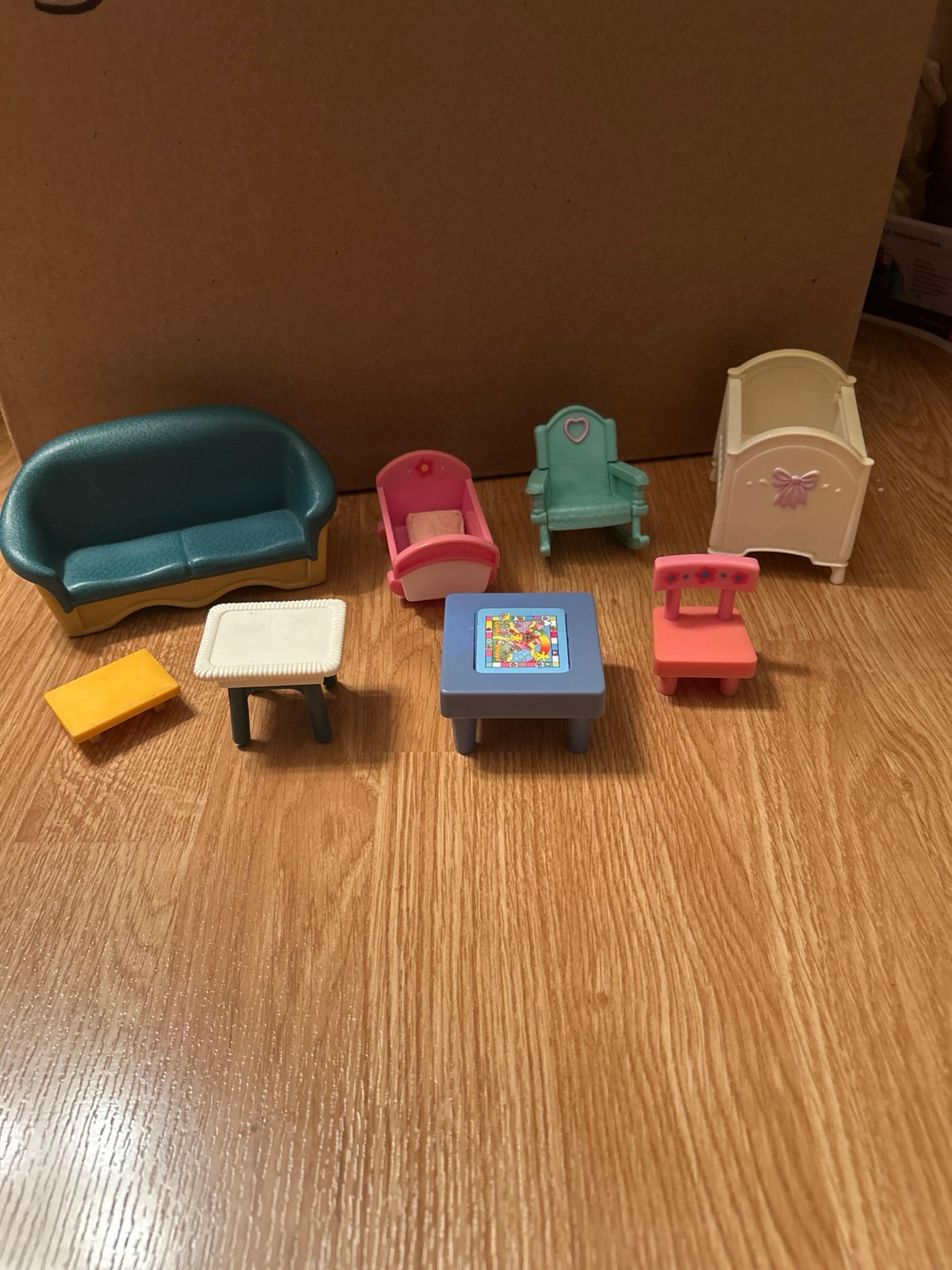 Lot of Fisher-Price Loving Family Dollhouse 1990s Furniture & Accessories