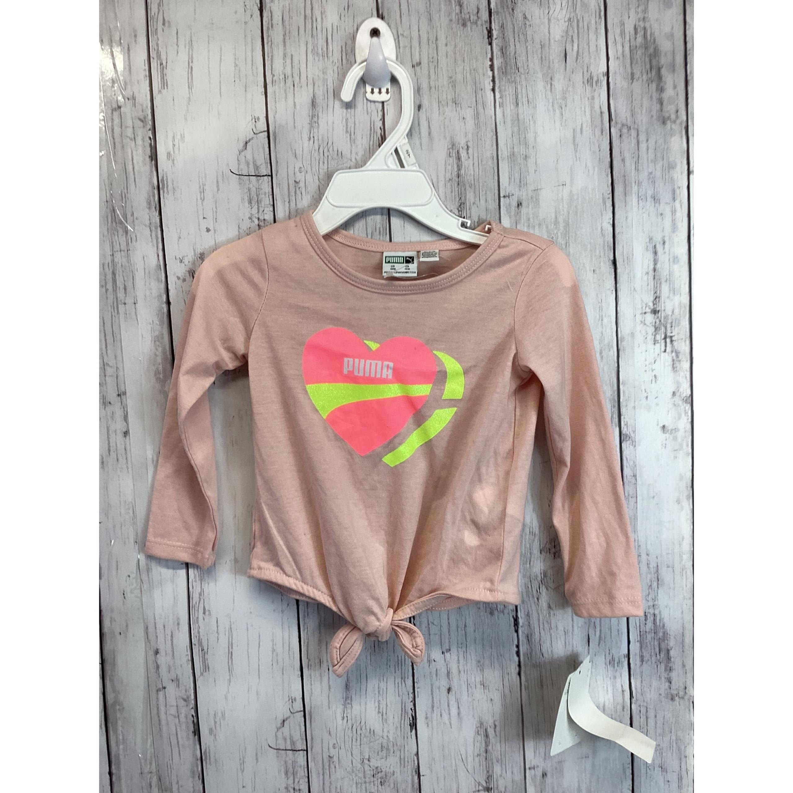 Puma Baby Girls US 6-8M Long Sleeve Graphic Heart Tops