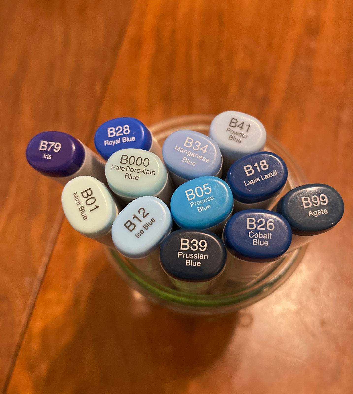 Lot of 12 Copic Sketch Markers - Blue
