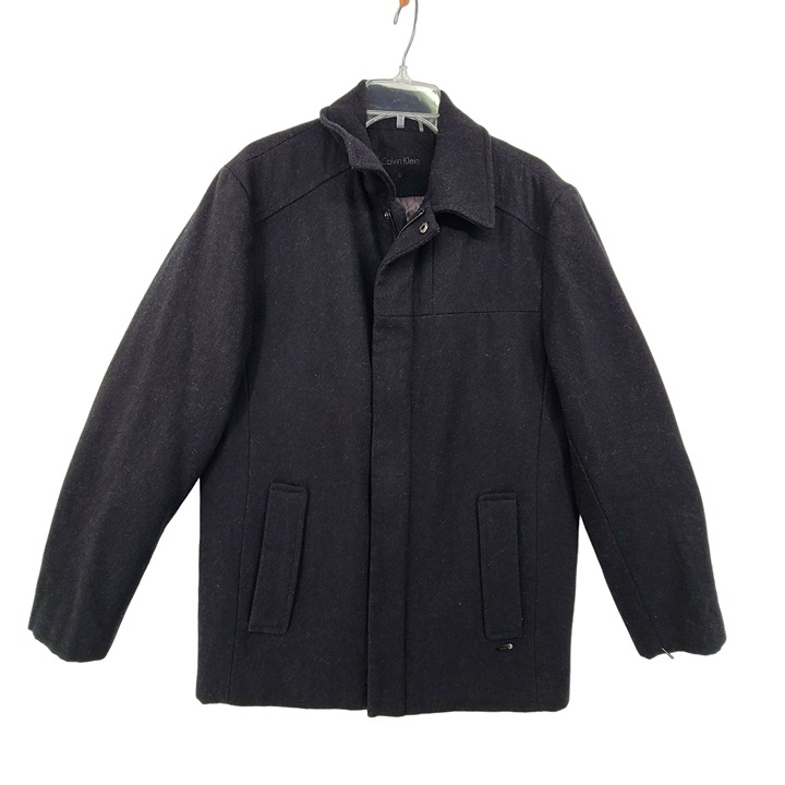 Calvin Klein men's Wool Blend Coat Dark Gray Size S