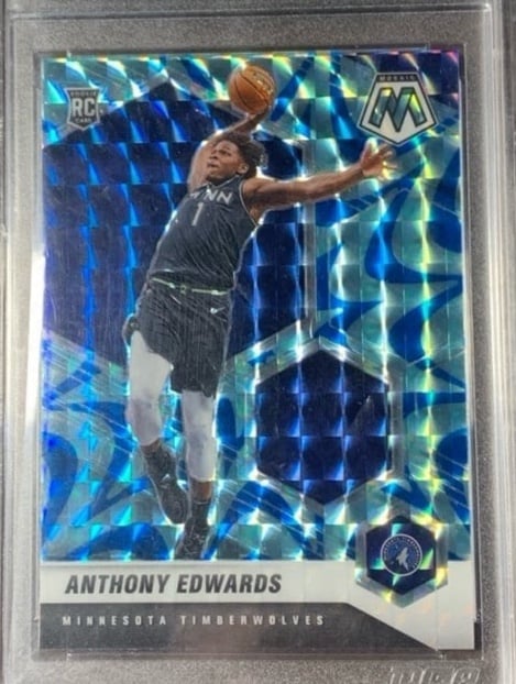 ANTHONY EDWARDS ROOKIE (RC) • 2020 MOSAIC BLUE REACTIVE PRIZM • GRADED DGA MINT