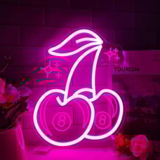 8 Ball Cherries Neon Sign, 3D Printed LED Cherry Neon Signs for Wall Decor
