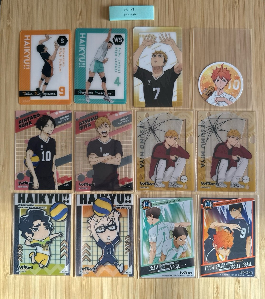 Haikyuu Kageyama Atsumu Suna Tsukishima Oikawa Trading Card Set (2 Slides)